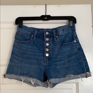 Madewell high rise denim shorts